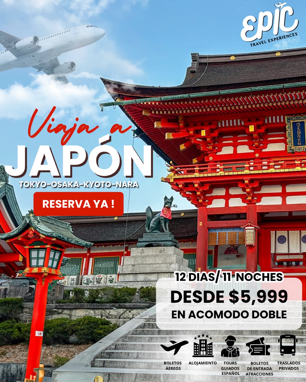 Japan travel package flyer